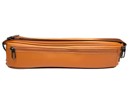 Luksusa klases brūna mākslīgās ādas flautas soma