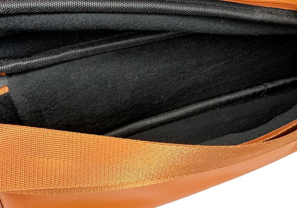 Luksusa klases brūna mākslīgās ādas flautas soma