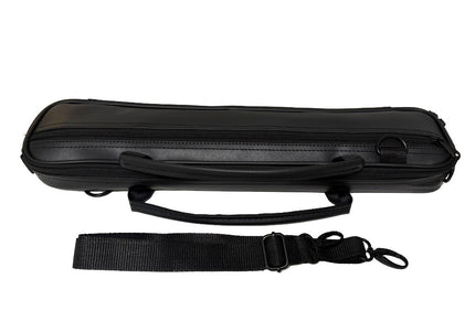 Luksusa klases melna mākslīgās ādas flautas soma